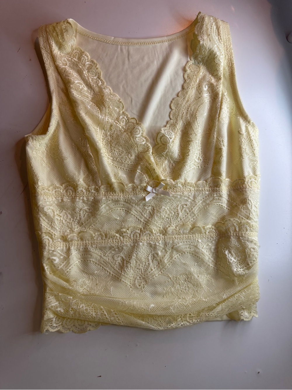 Women's Yellow Lace Tank Camisole